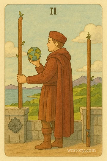 완드 2(Two of Wands) 타로 카드