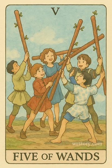 완드 5(Five of Wands) 타로 카드