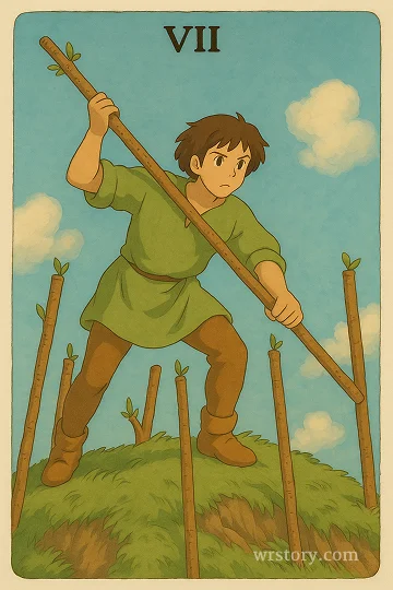 완드 7(Seven of Wands) 타로 카드