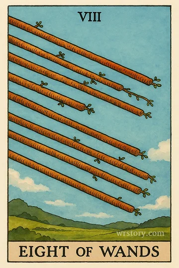 완드 8(Eight of Wands) 타로 카드
