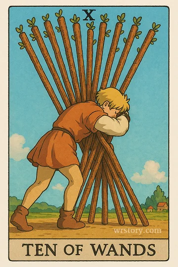 완드 10(Ten of Wands) 타로 카드