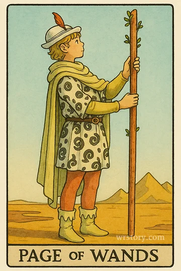 완드 페이지(Page of Wands) 타로 카드