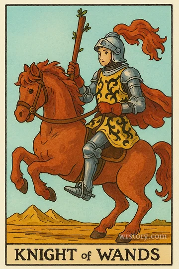 완드 나이트(Knight of Wands) 타로 카드