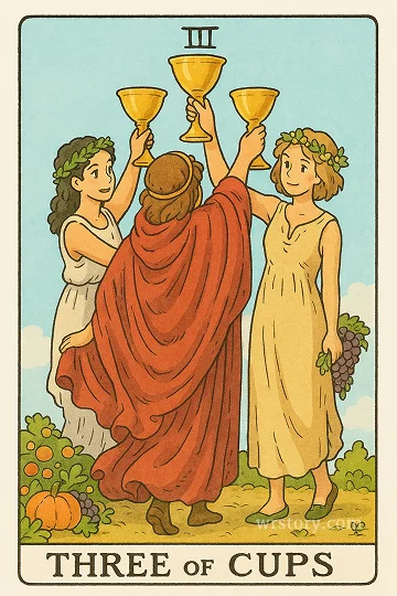 컵 3(Three of Cups) 타로 카드