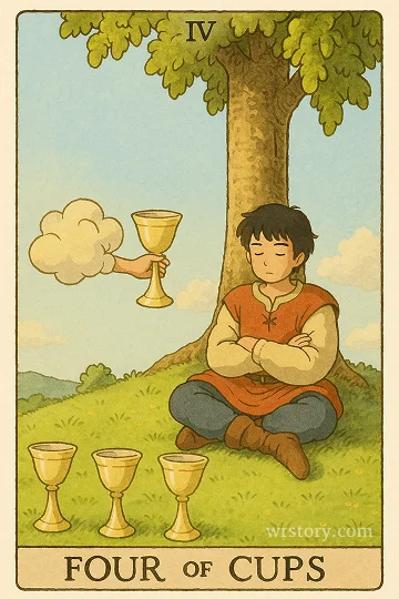 컵 4(Four of Cups) 타로 카드