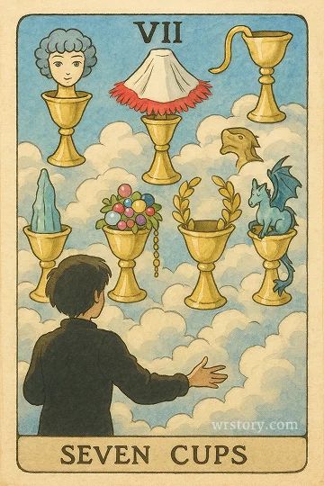 컵 7(Seven of Cups) 타로 카드
