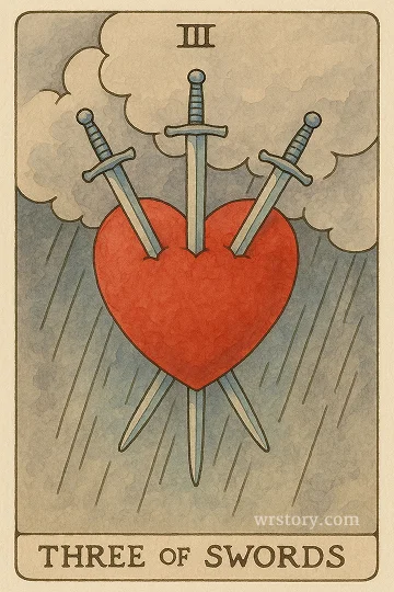 소드 3(Three of Swords) 타로 카드