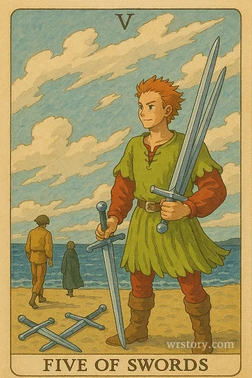 소드 5(Five of Swords) 타로 카드