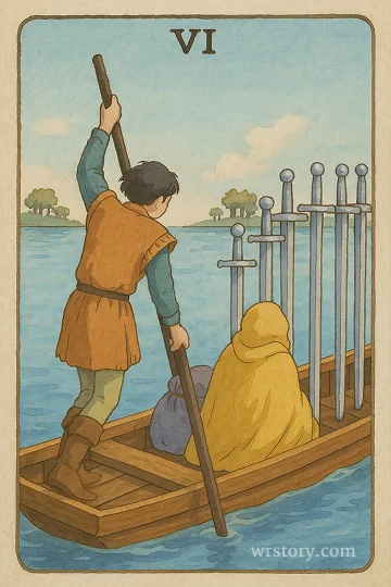 소드 6(Six of Swords) 타로 카드