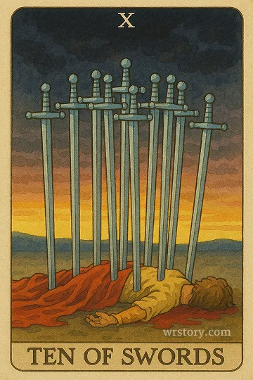 소드 10(Ten of Swords) 타로 카드