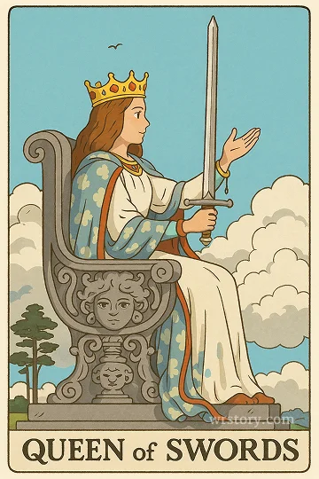 소드 퀸(Queen of Swords) 타로 카드