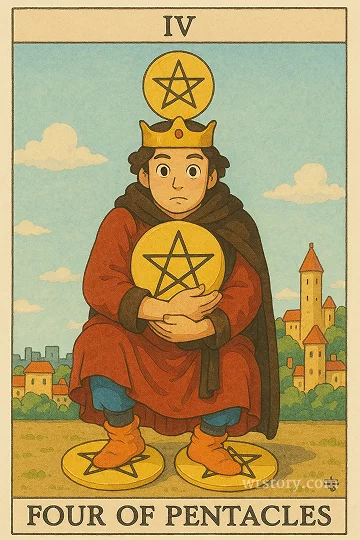 펜타클 4(Four of Pentacles) 타로 카드