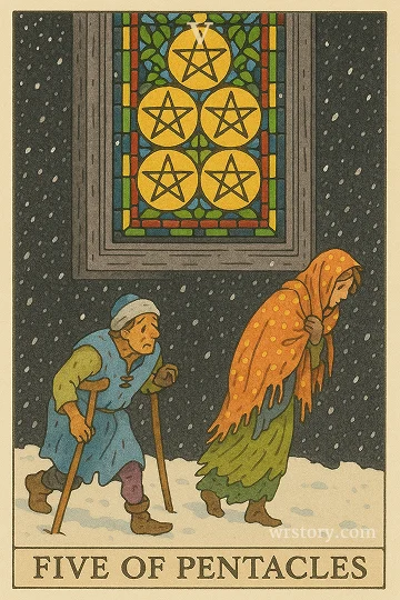 펜타클 5(Five of Pentacles) 타로 카드