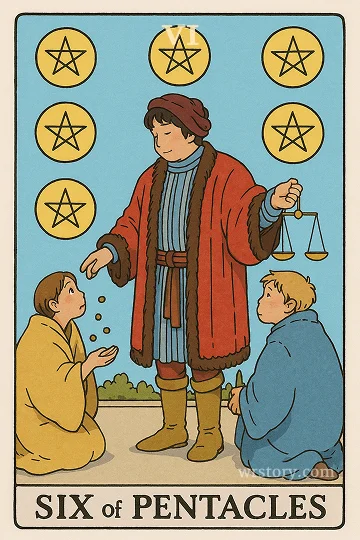 펜타클 6(Six of Pentacles) 타로 카드