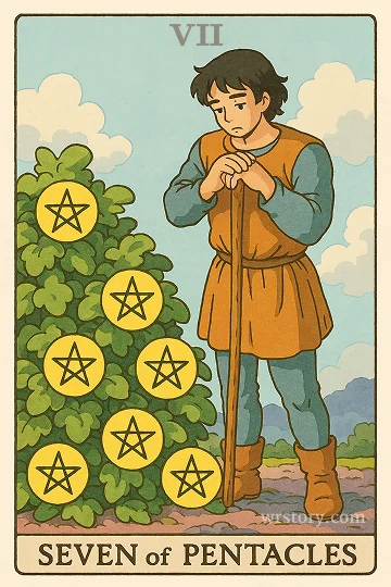 펜타클 7(Seven of Pentacles) 타로 카드