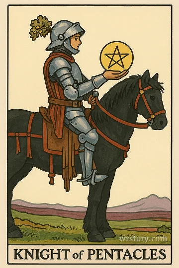 펜타클 나이트(Knight of Pentacles) 타로 카드